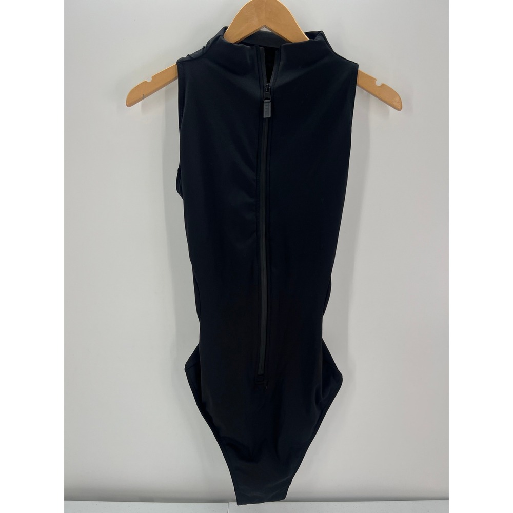 TA3 Sleeveless Surfy Black Lace Up Back XL Reg/Long One Piece Swimsuit